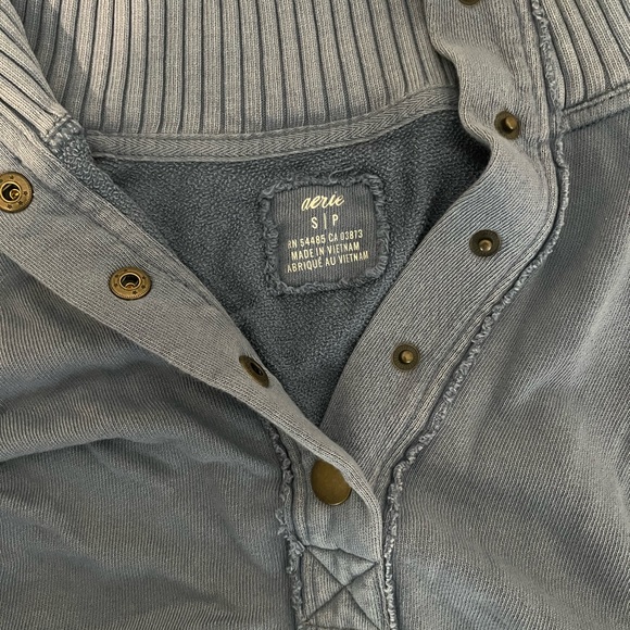 Aerie blue crew neck sweater with buttons down the neck. New, clean condition - Picture 4 of 5